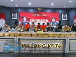 Berhasil Gagalkan Pengiriman Ratusan Kilogram Ganja Jaringan Antar Provinsi, Polresta Malang Kota Amankan 6 Tersangka