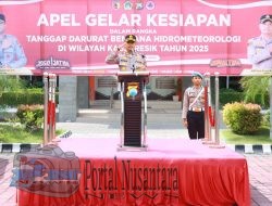 Polres Gresik Pastikan Kesiapan Personel dan Sarpras dalam Apel Tanggap Darurat Bencana 2025