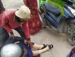 Jalan Rusak di Dusun Gu’nang Kembali Telan Korban, Guru SDN Pangolangan 2 Alami Kecelakaan