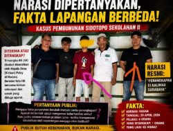 Narasi Dipertanyakan, Fakta Dipertaruhkan: Dugaan Ketidakterbukaan Kasus Pembunuhan Sidotopo Mengemuka