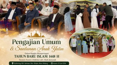 Semangat Tahun Baru Islam 1448 H, Yayasan Asyuro Santuni 200 Anak Yatim dan Duafa, Wali Kota Malang Beri Apresiasi Tinggi