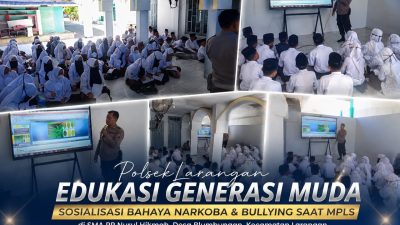 Bentengi Pelajar Sejak Dini, Polsek Larangan Edukasi Bahaya Narkoba dan Bullying di MPLS PP Nurul Hikmah