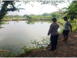 Dukung Ketahanan Pangan Nasional, Polsek Kedamean Pantau Budidaya Ikan di Waduk Desa Menunggal