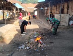Koramil Larangan Pimpin Karya Bakti, Pasar Bersih Semangat Gotong Royong Menguat