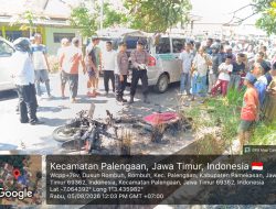 Tabrakan Maut di Pamekasan, Motor Pengangkut BBM Terbakar