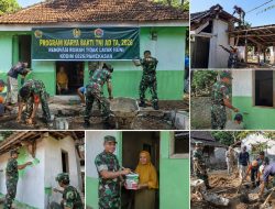 Babinsa Pamekasan Bantu Warga Bangun Rumah Layak Huni