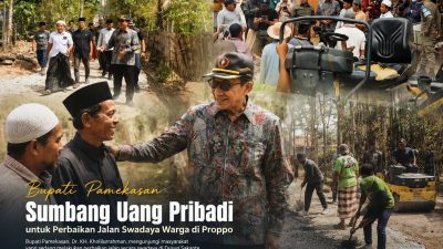 Bupati Pamekasan Sumbang Uang Pribadi untuk Perbaikan Jalan Swadaya Warga di Proppo