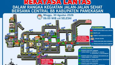 POLRES PAMEKASAN SIAPKAN REKAYASA LALU LINTAS SAAT JJS BERSAMA CENTRAL 88, BEGINI PENGALIHAN ARUS DAN LOKASI PARKIRNYA